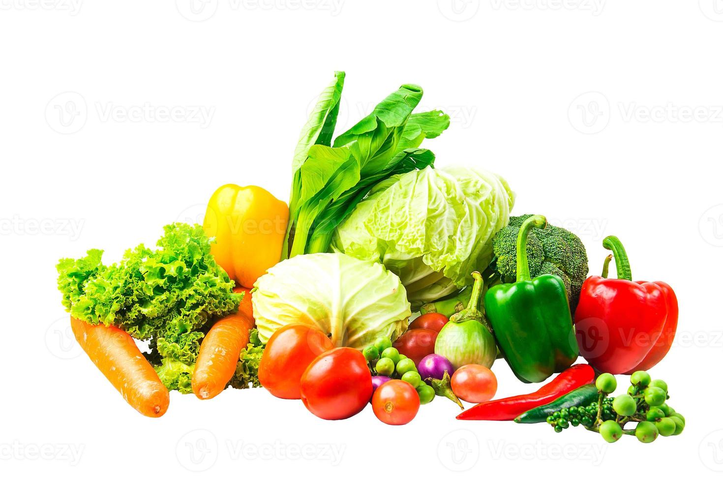 collection vegetables isolated white background  Clipping path photo