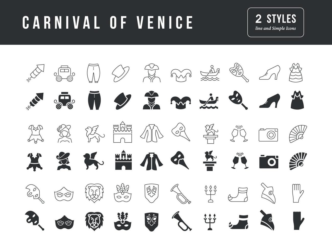 Vector Simple Icons Carnival of Venice
