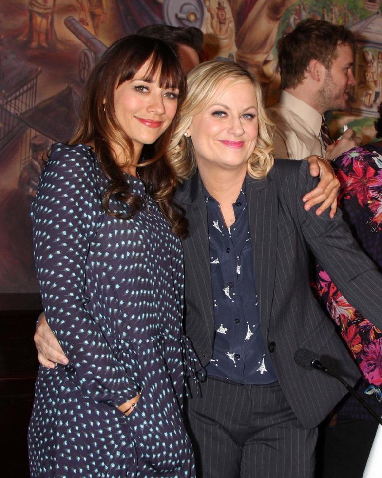 LOS ANGELES, OCT 16 - Rashida Jones, Amy Poehler at the Parks And Recreation 100th Episode Celebration at CBS Studios, Radford on October 16, 2013 in Studio CIty, CA photo