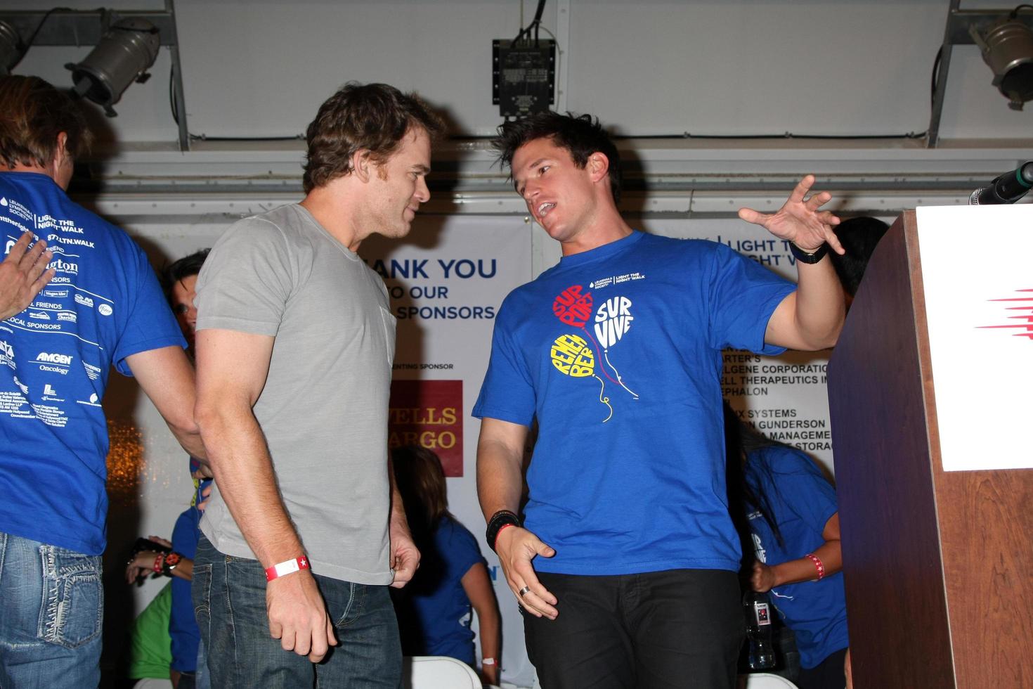 LOS ANGELES, OCT 1 -  Michael C Hall, Mark Hapka arriving at the Light The Night Hollywood Walk 2011 at the Sunset Gower Studios on October 1, 2011 in Los Angeles, CA photo