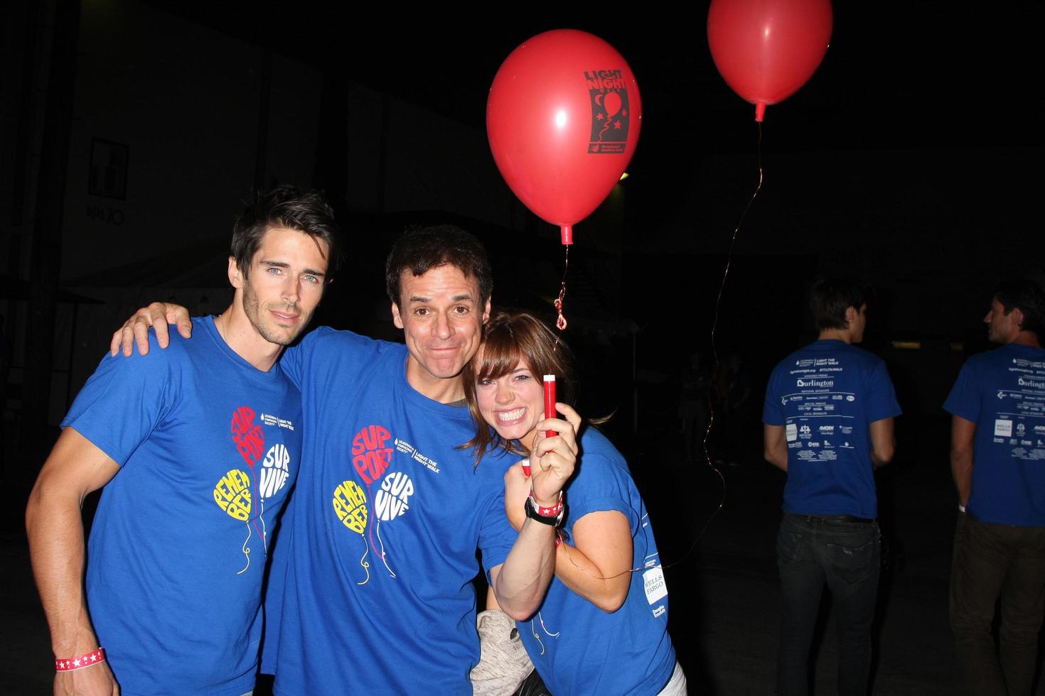 LOS ANGELES, OCT 1 -  Brandon Beemer, Christian LeBlanc, Molly Burnett arriving at the Light The Night Hollywood Walk 2011 at the Sunset Gower Studios on October 1, 2011 in Los Angeles, CA photo