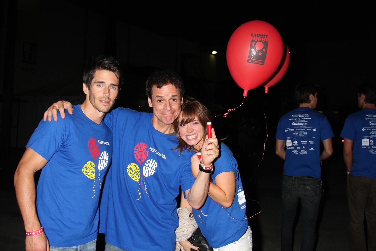 LOS ANGELES, OCT 1 -  Brandon Beemer, Christian LeBlanc, Molly Burnett arriving at the Light The Night Hollywood Walk 2011 at the Sunset Gower Studios on October 1, 2011 in Los Angeles, CA photo