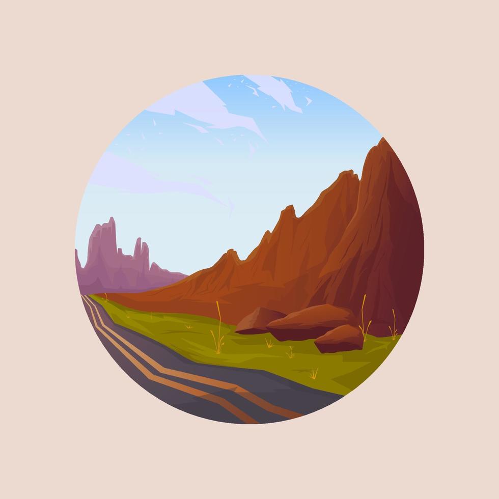 Ilustración de vector de paisaje de diseño de logotipo de cliff street