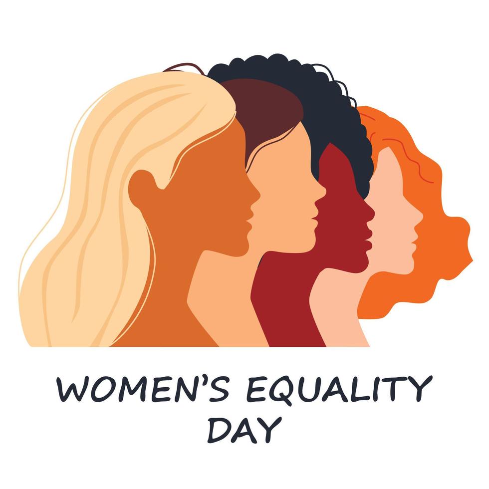 Women's Equality Day. Female holiday in United States, celebrated annually in August 26. Women right history month. Feminism concept. Vector illustration