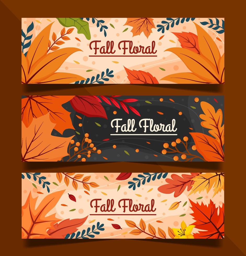 Nature Fall Floral Banner vector