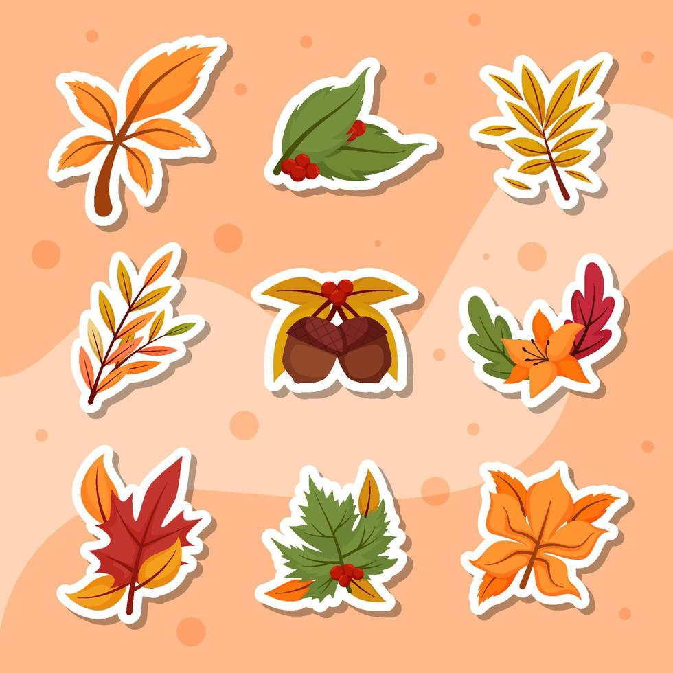 Nature Fall Floral Sticker vector