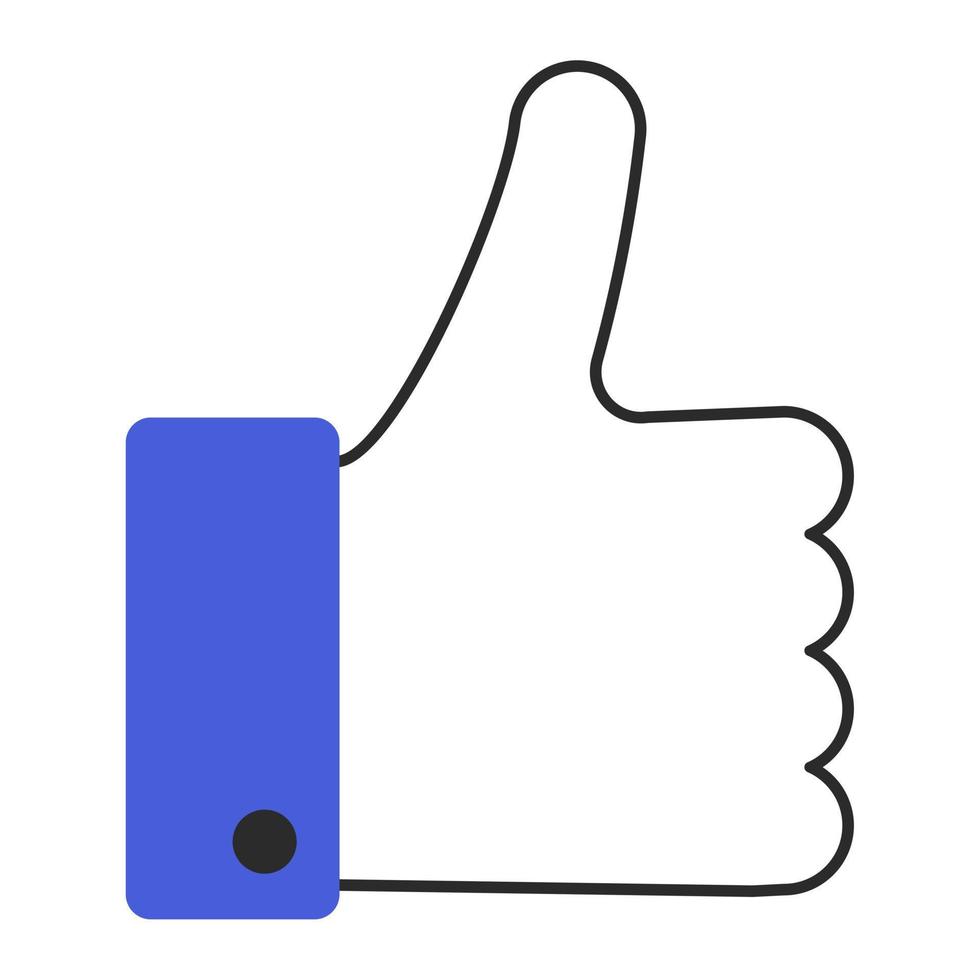 Thumbs up icon. Like. Flat style. Vector illustration
