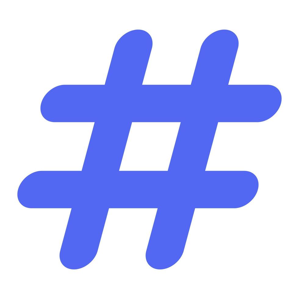 icono de hashtag. símbolo en las redes sociales para facilitar la búsqueda de información. estilo plano ilustración vectorial vector