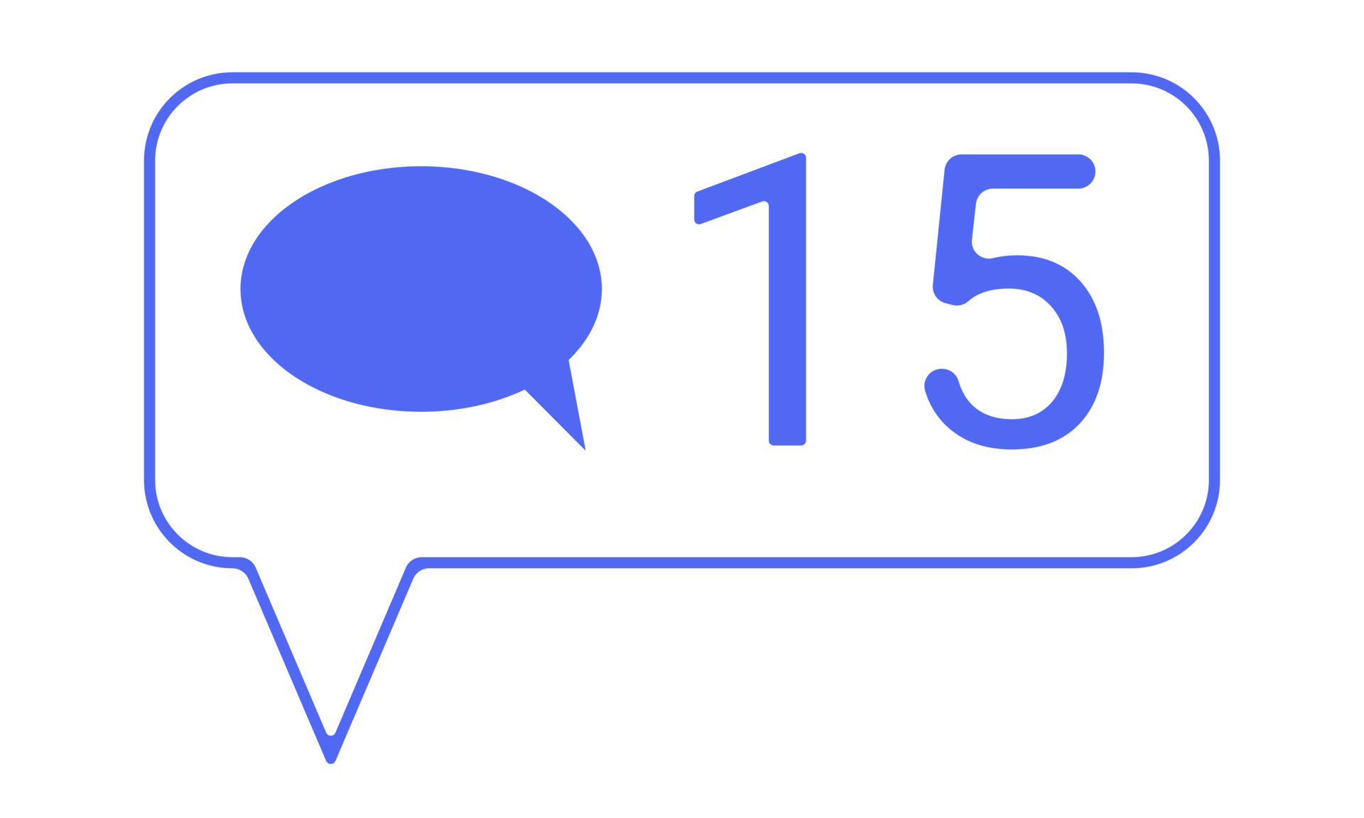 Icon with an image of unread messages in messengers. Flat style. Vector