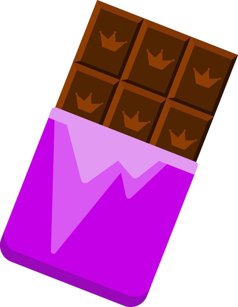 barra de chokolate con envoltorio vector