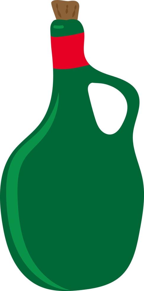 Green old bottle of wine vector