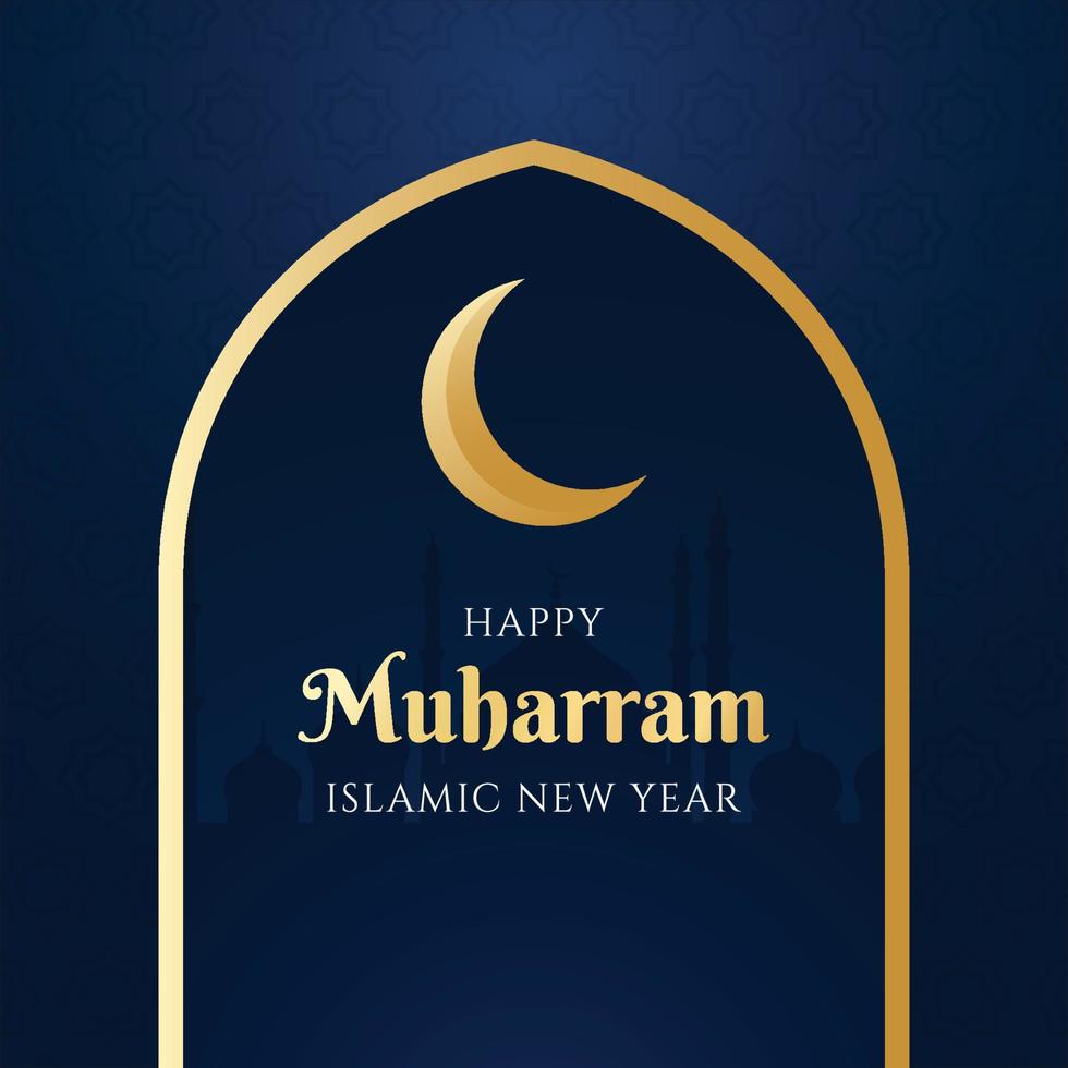 Minimal muharram islamic new year vector