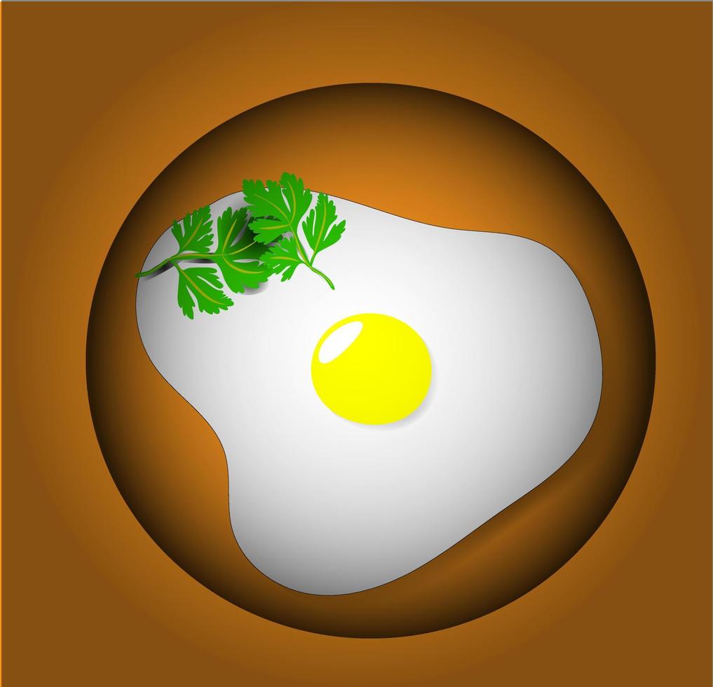 Fried egg for breakfast vector