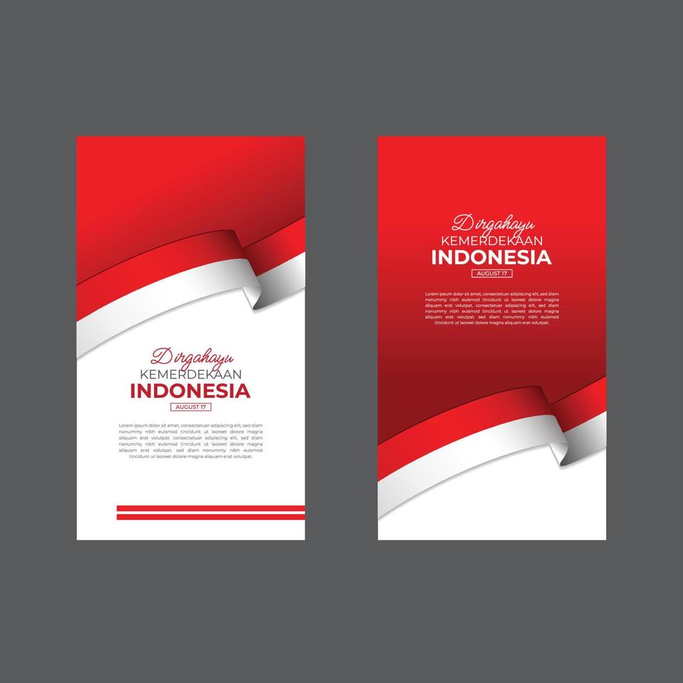 dirgahayu kemerdekaan plantilla de banner de indonesia vector