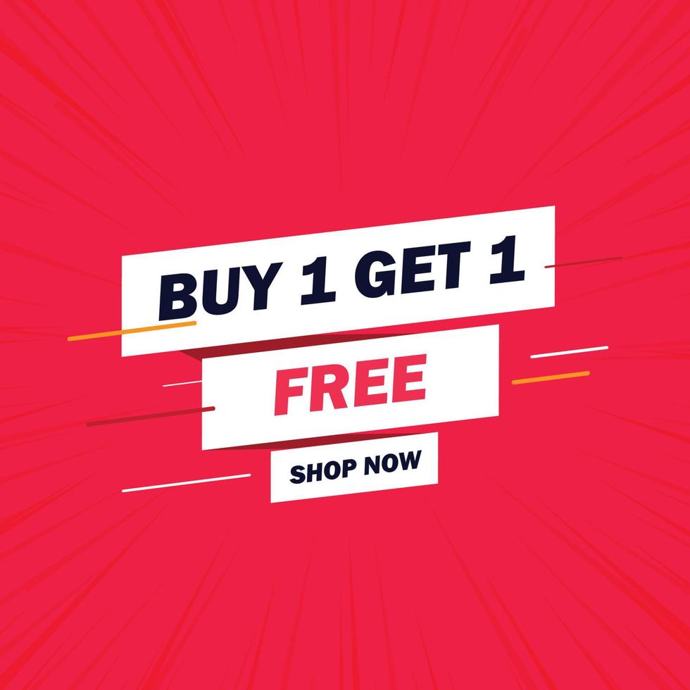 Buy 1 get 1 free banner template vector