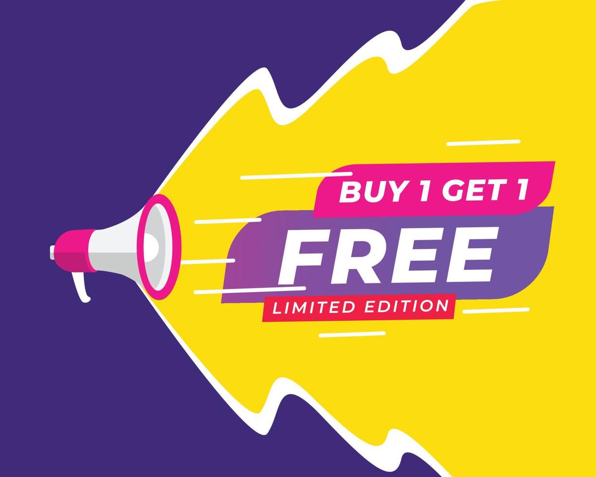 Buy 1 get 1 free banner template vector