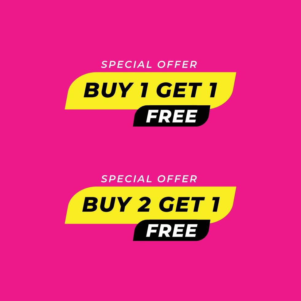 Buy 1 get 1 free badge vector