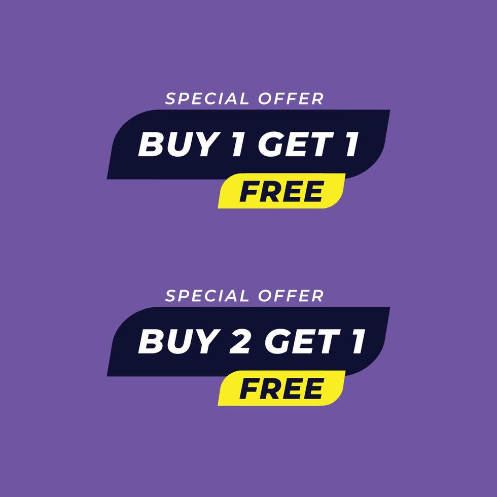 Buy 1 get 1 free banner design concept vector