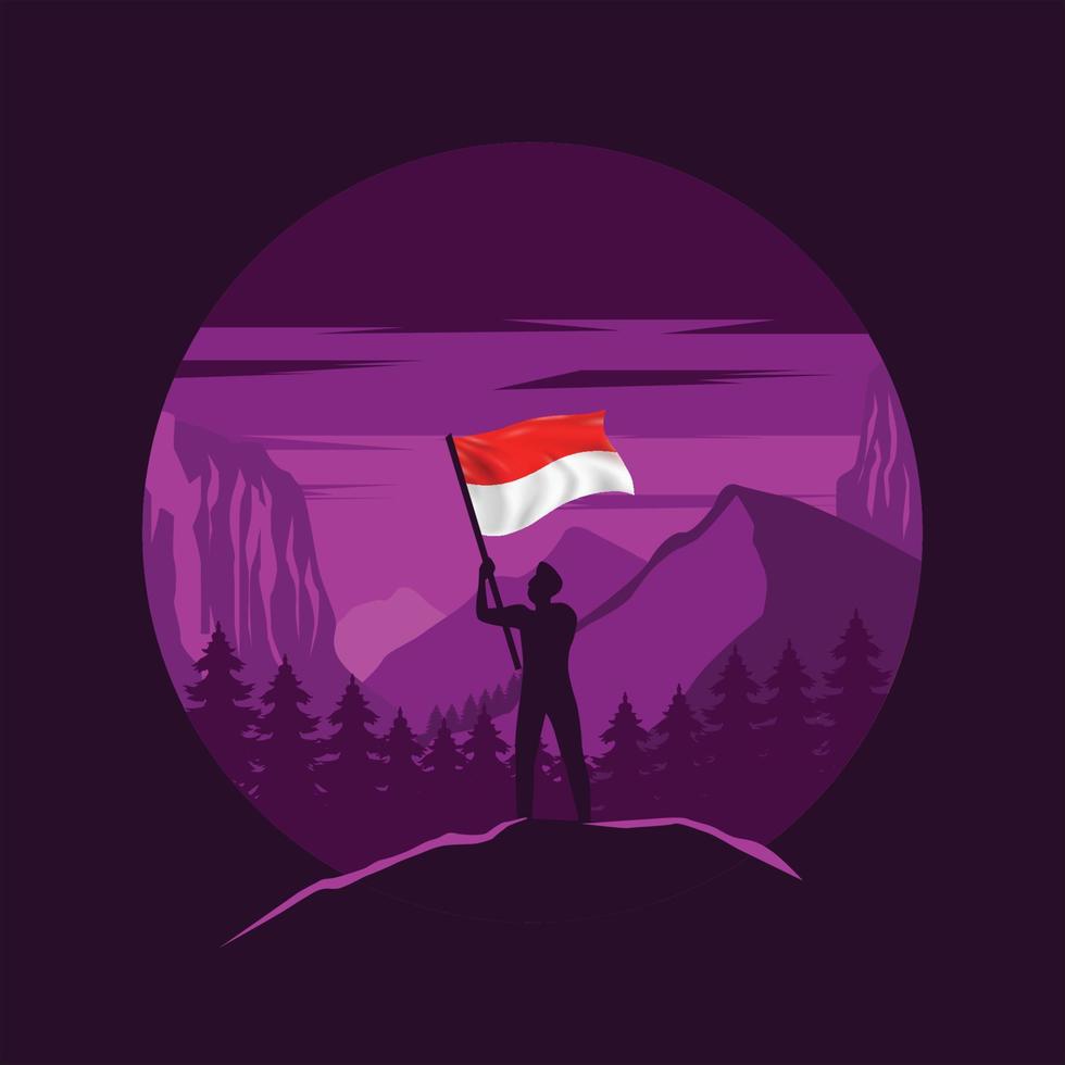 ilustración gráfica del día nacional de indonesia vector