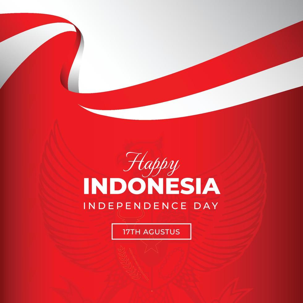 feliz dia de la independencia de indonesia vector