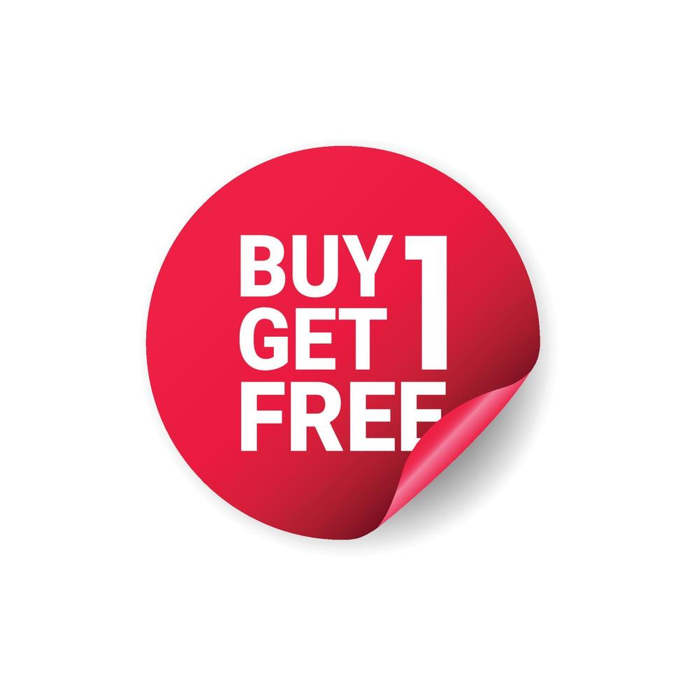 Buy 1 get 1 free sticker template vector