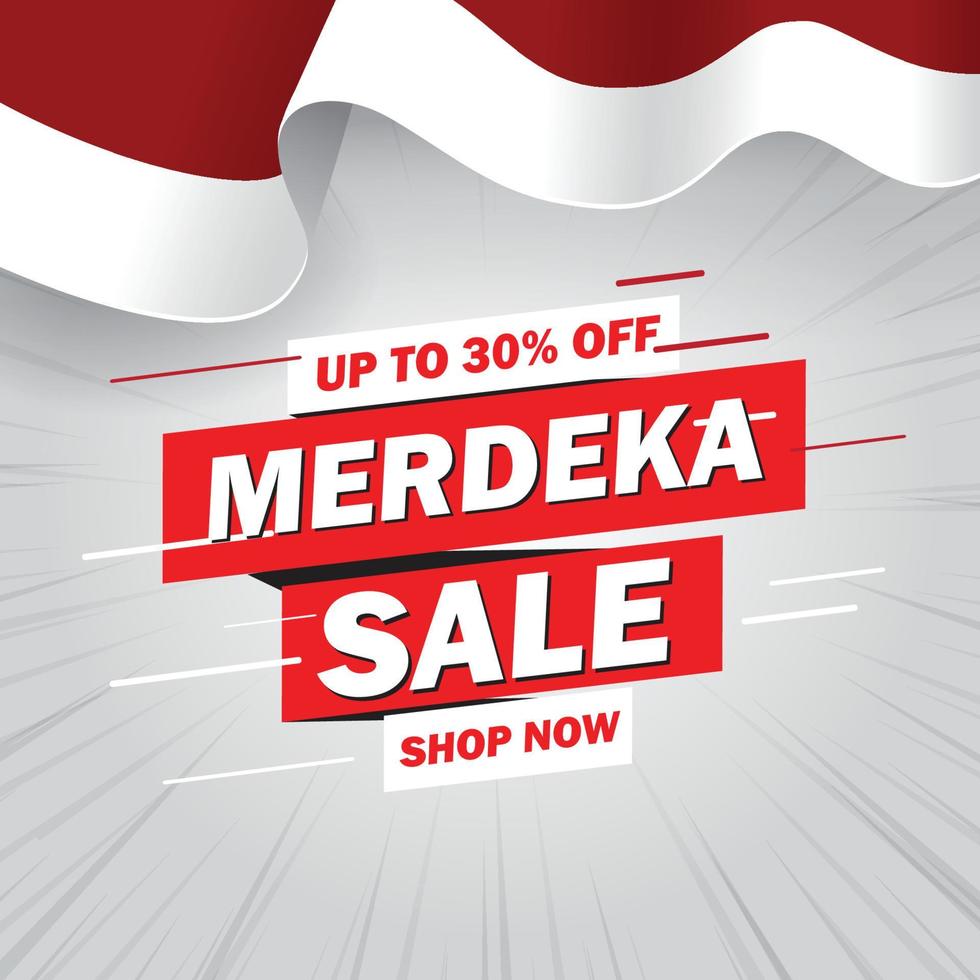 Merdeka sale template vector