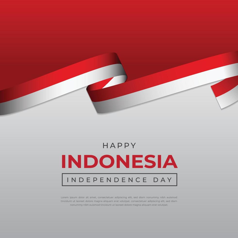 diseño de banner del día de la independencia de indonesia vector