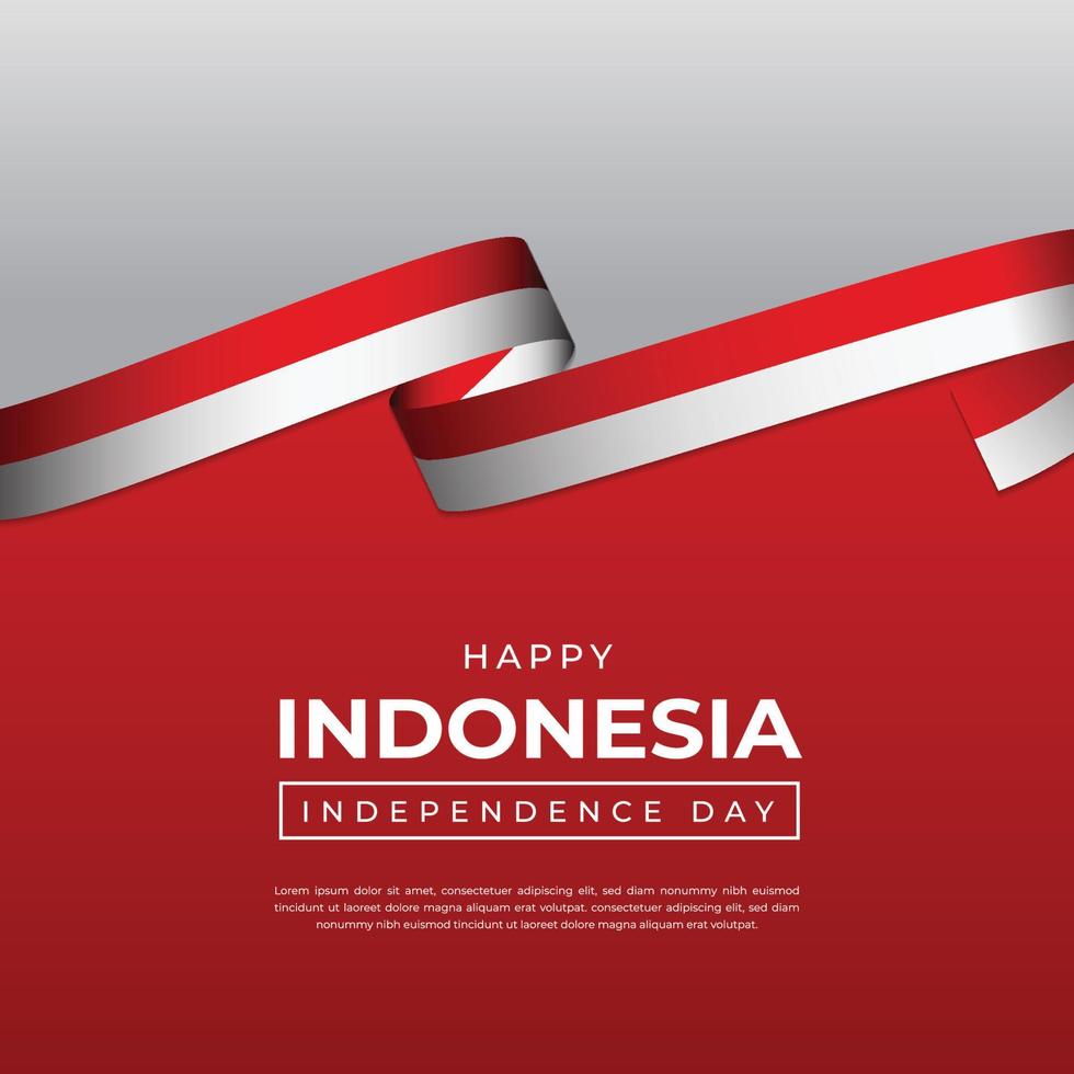 diseño de banner del día de la independencia de indonesia vector
