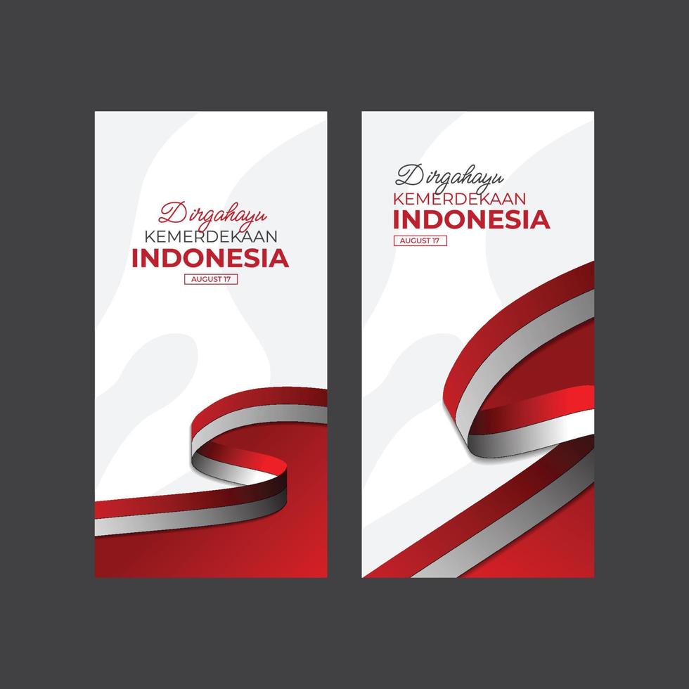 dirgahayu kemerdekaan plantilla de banner de indonesia vector