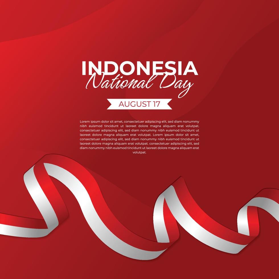 publicación en las redes sociales del día nacional de indonesia vector