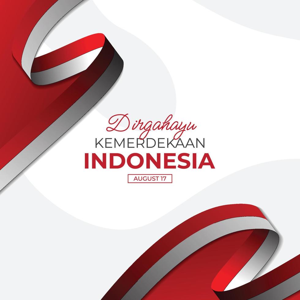 dirgahayu kemerdekaan plantilla de banner de indonesia vector