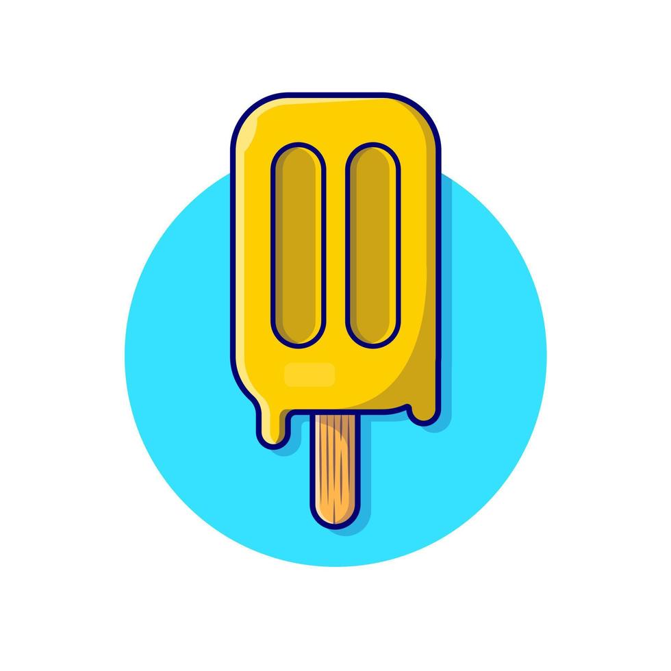 Popsicle Cartoon Vector Icon Illustration. Food And Drink  Icon Concept Isolated Premium Vector. Flat Cartoon Style