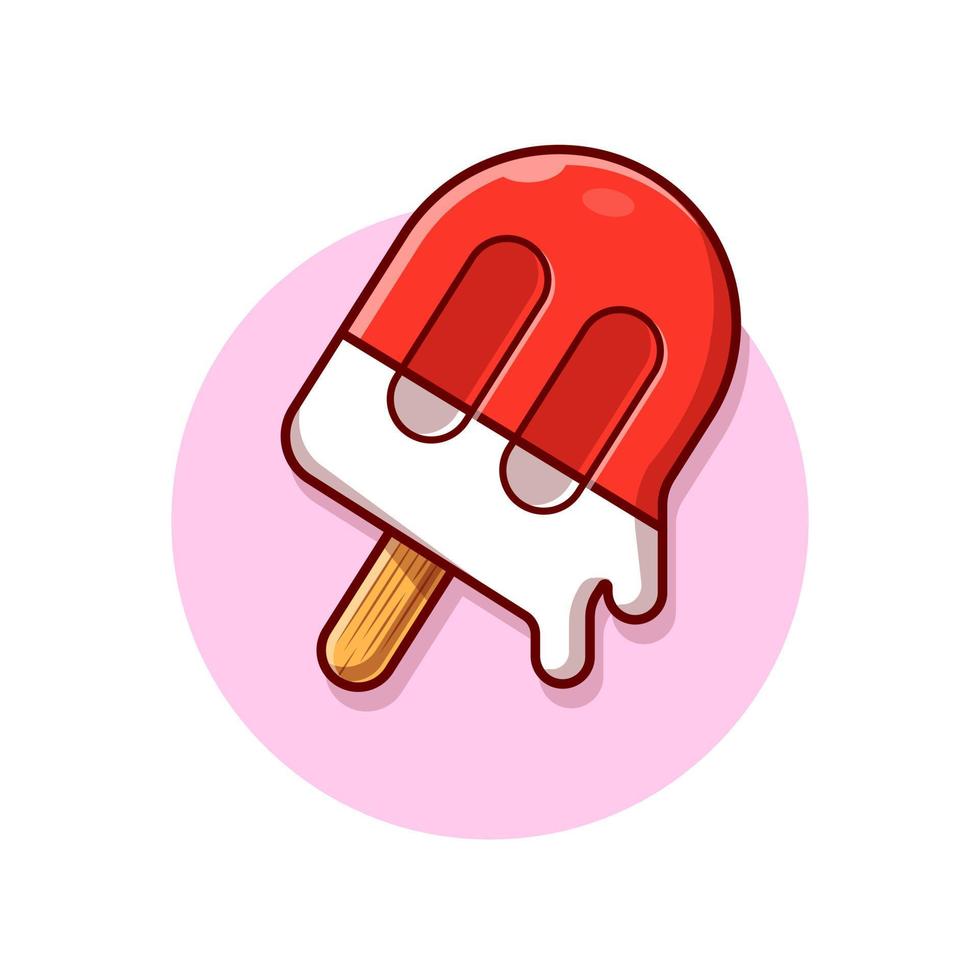 Popsicle Cartoon Vector Icon Illustration. Food And Drink  Icon Concept Isolated Premium Vector. Flat Cartoon Style