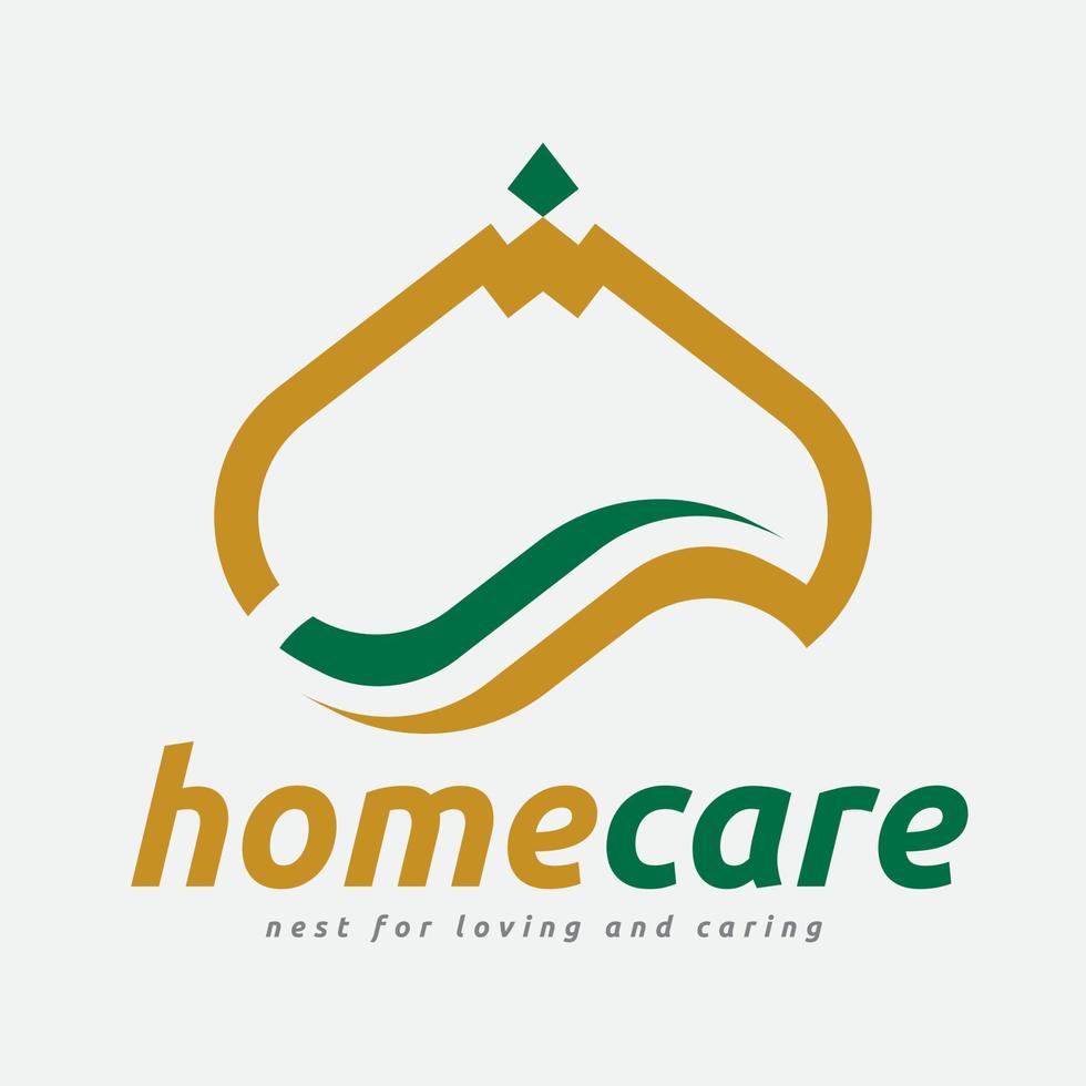 logotipo de la aplicación de atención domiciliaria y vivienda vector