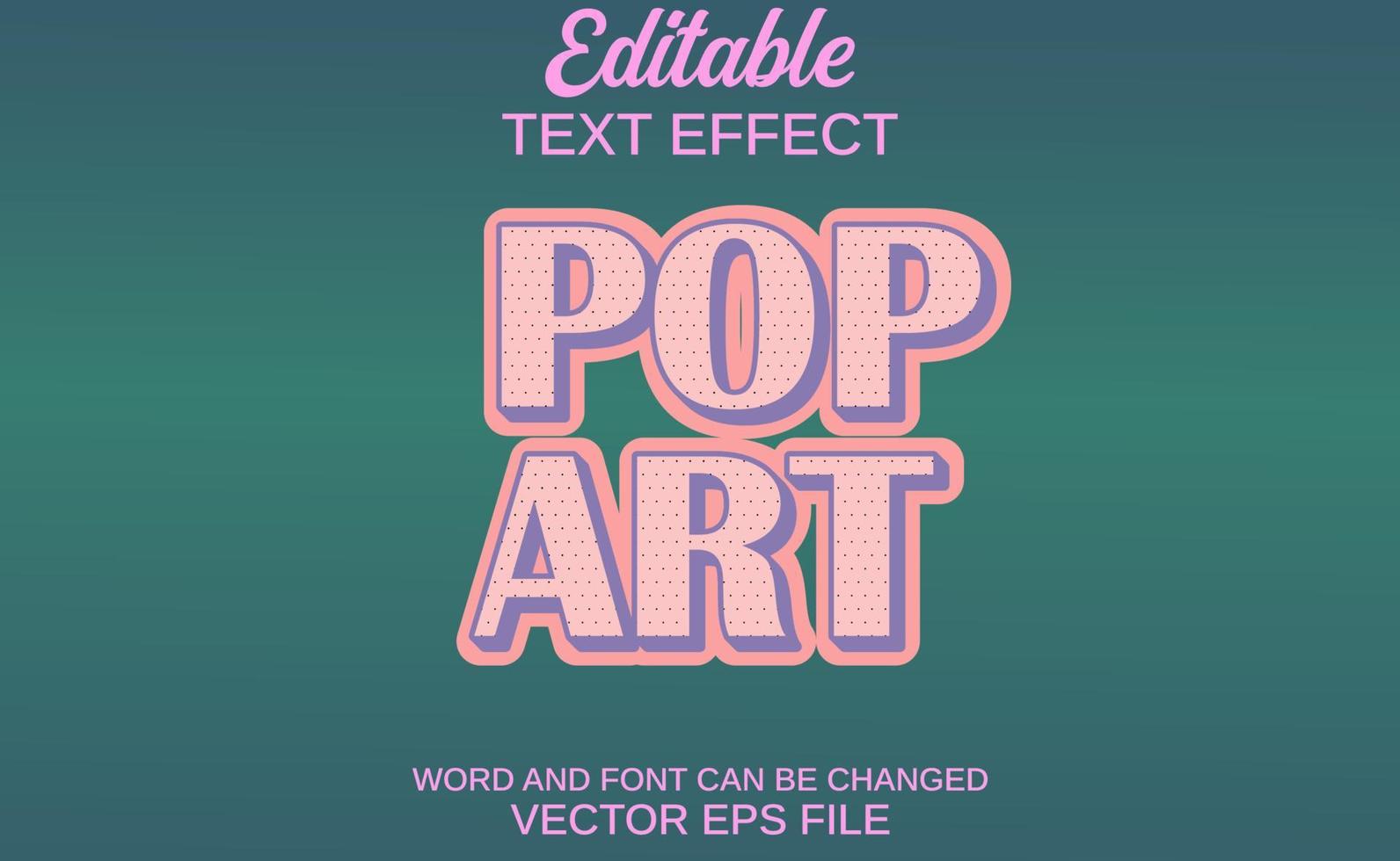 arte pop de efecto de texto vector