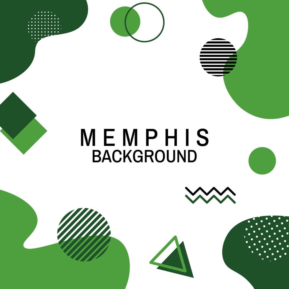 fondo verde de memphis vector