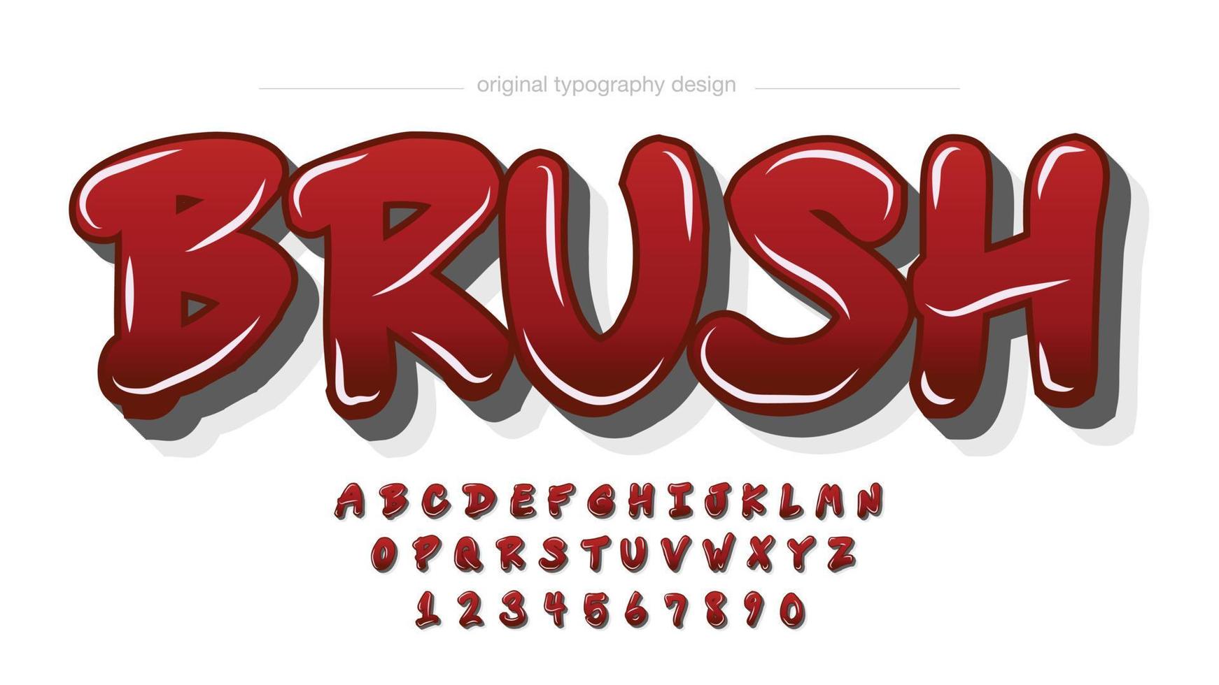 Red bold brush graffiti typography vector