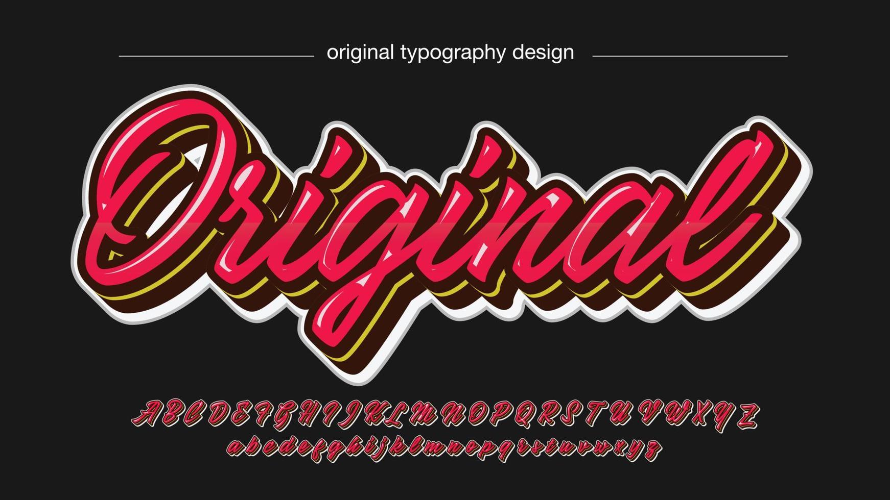 red bold italic modern cursive typography vector