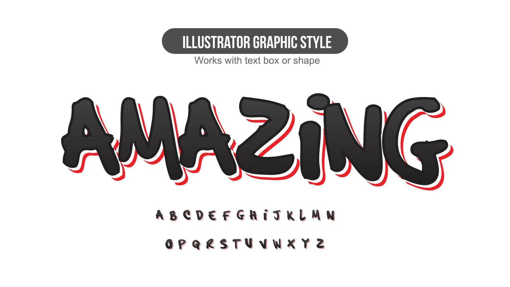 Black bold brush graffiti typography vector