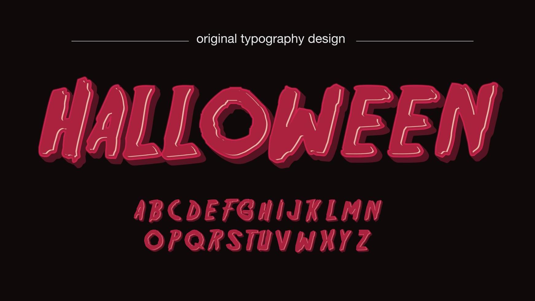 red 3d italic red horror typography vector