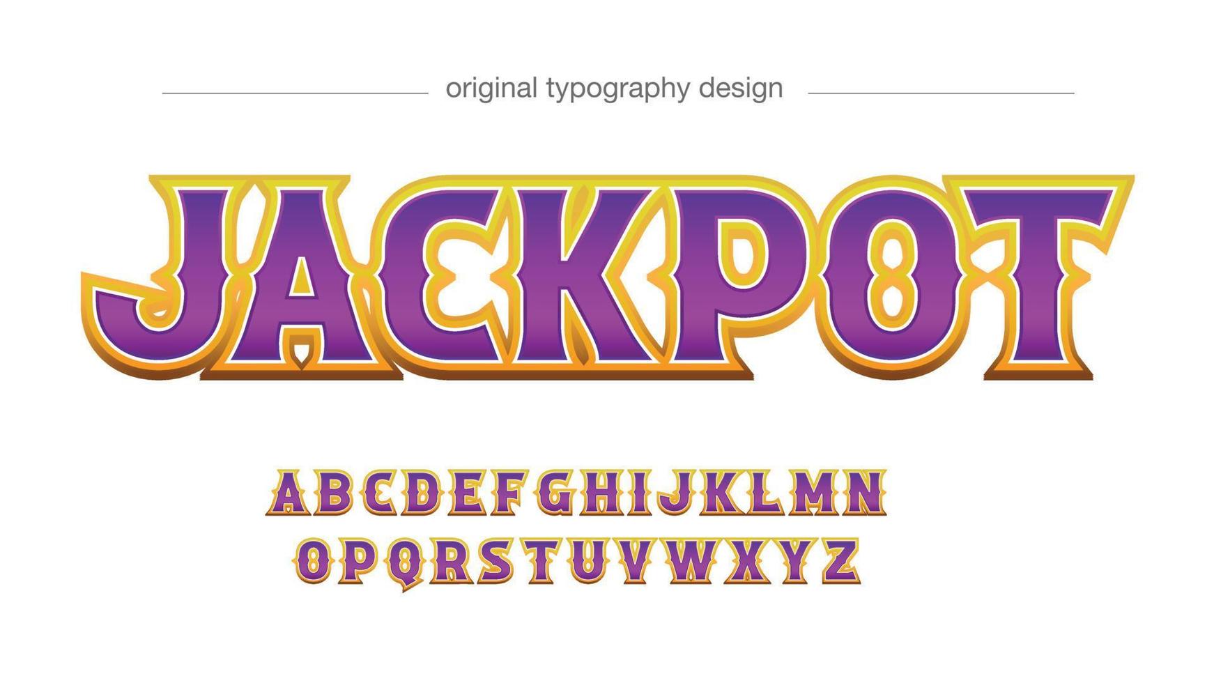golden and purple 3d cartoon circus typography vector