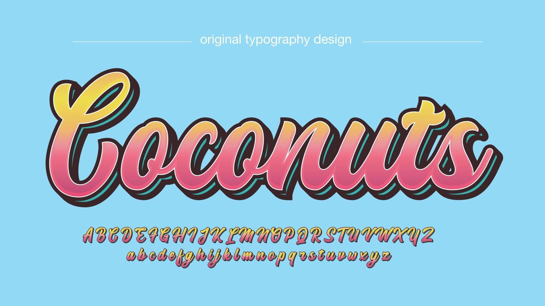 summer gradient modern calligraphy artistic font vector