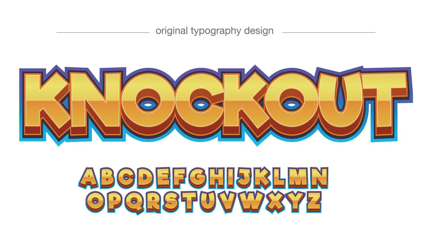 golden 3d cartoon display typography vector