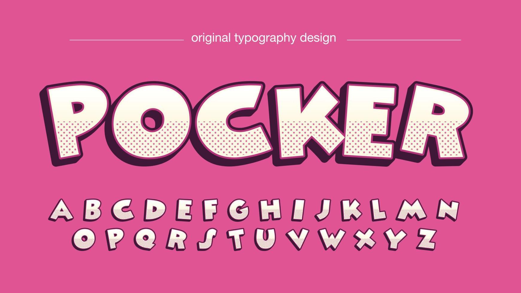 pink halftone 3d cartoon typography vector