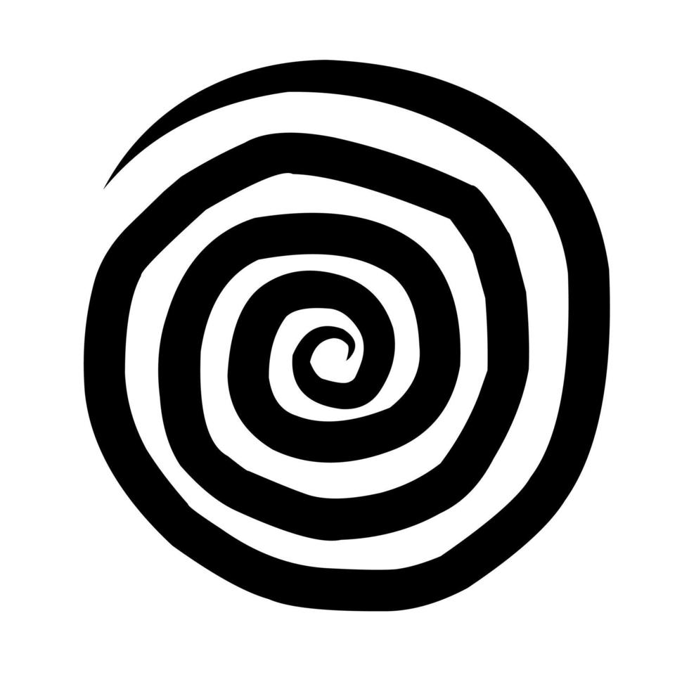 Hand Drawn Black Spiral Vector