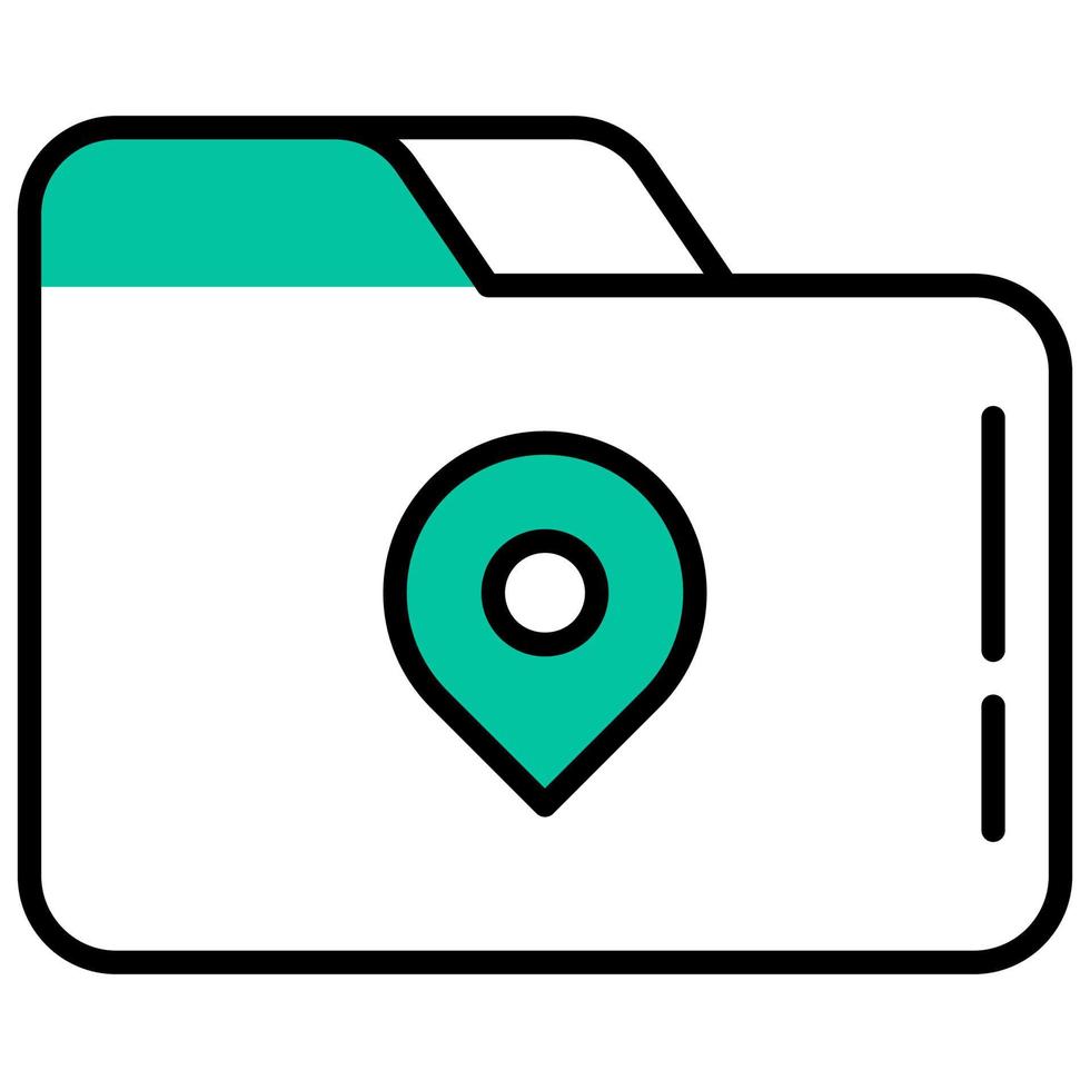 folder and pin map location vector