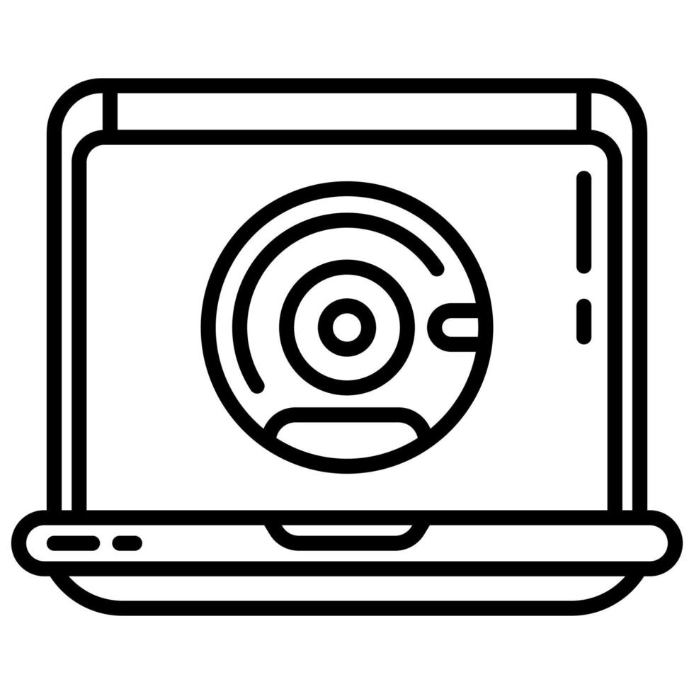 laptop and cctv camera vector
