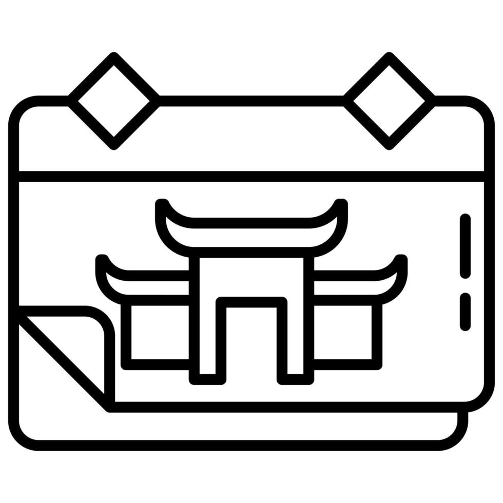 calendar and temple vector