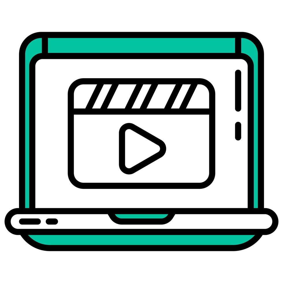 laptop and video player vector