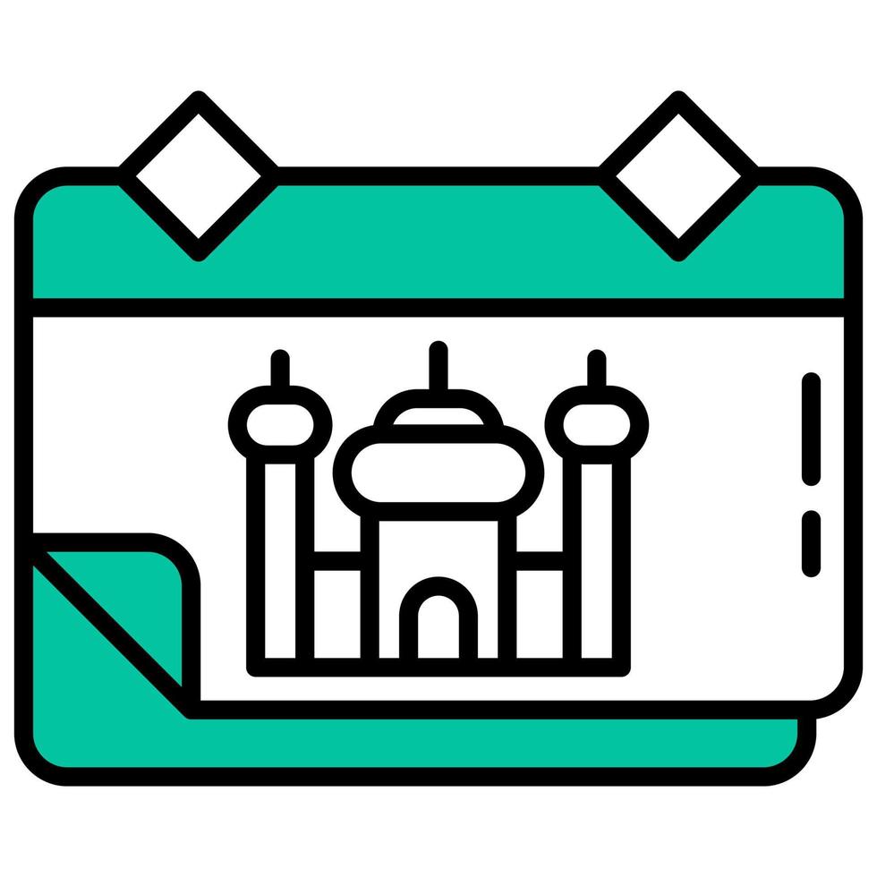 calendar and mosque vector